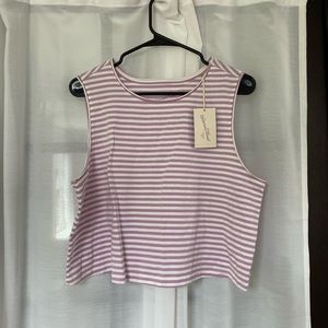 Lavender Striped Tank Top
